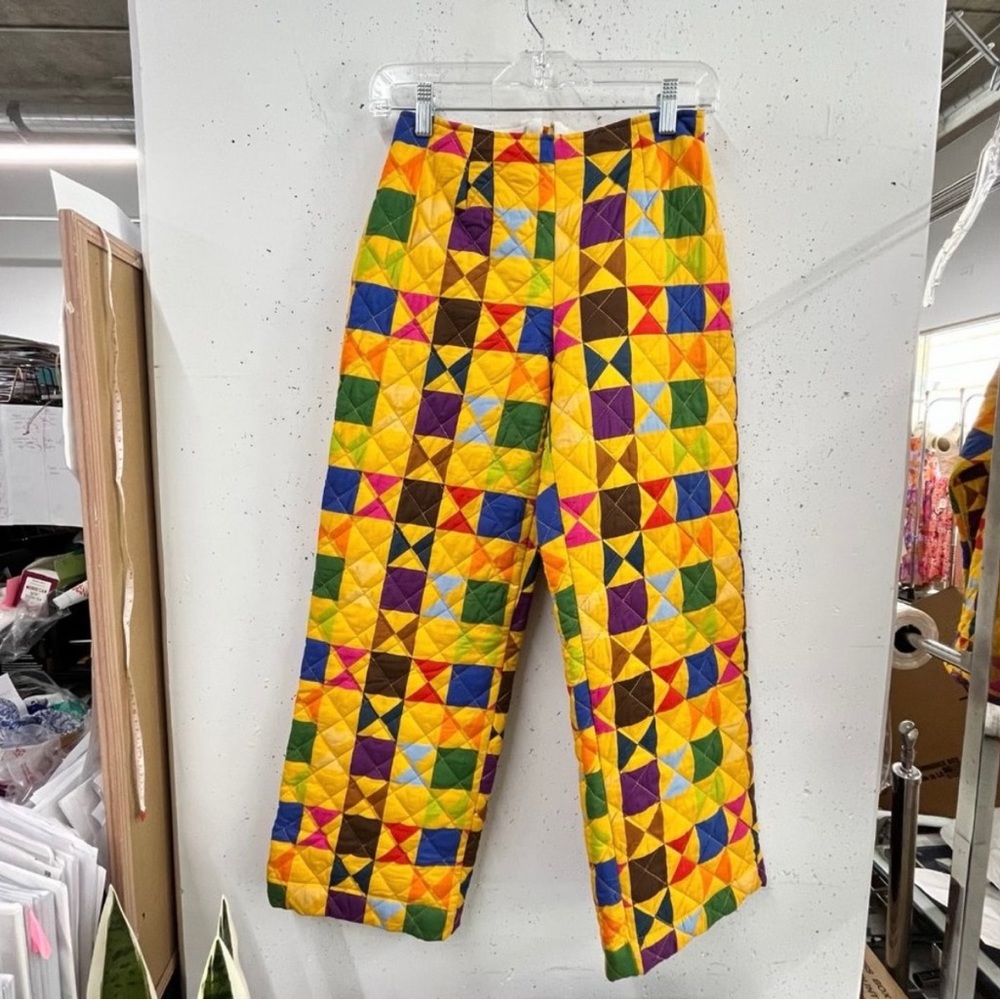 Luisa Quilted Pants Lisa Says Gah - Yellow Quilt - Small Only